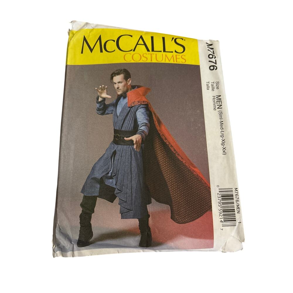 MCCALLS PATTERN M7676 DR STRANGE COSTUME MENS SIZES SM MED LRG‎ XLG XXLG UNCUT